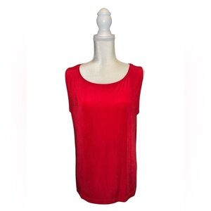 Chicos Travelers Size 3 Red Tank Top Stretch Slinky Spandex Blouse #77